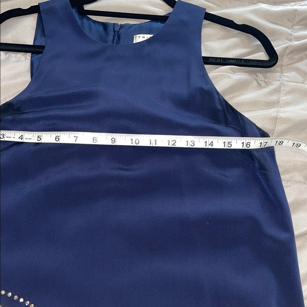 Trina Turk Navy Shift Cocktail Dress with gold embellishment - Picture 7 of 10